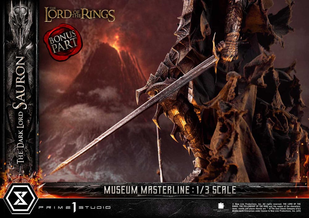 El Señor de los Anillos Estatua Museum Masterline Series 1/3 The Dark Lord Sauron Bonus Version 117 cm