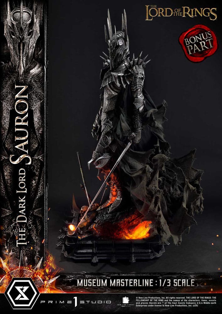El Señor de los Anillos Estatua Museum Masterline Series 1/3 The Dark Lord Sauron Bonus Version 117 cm
