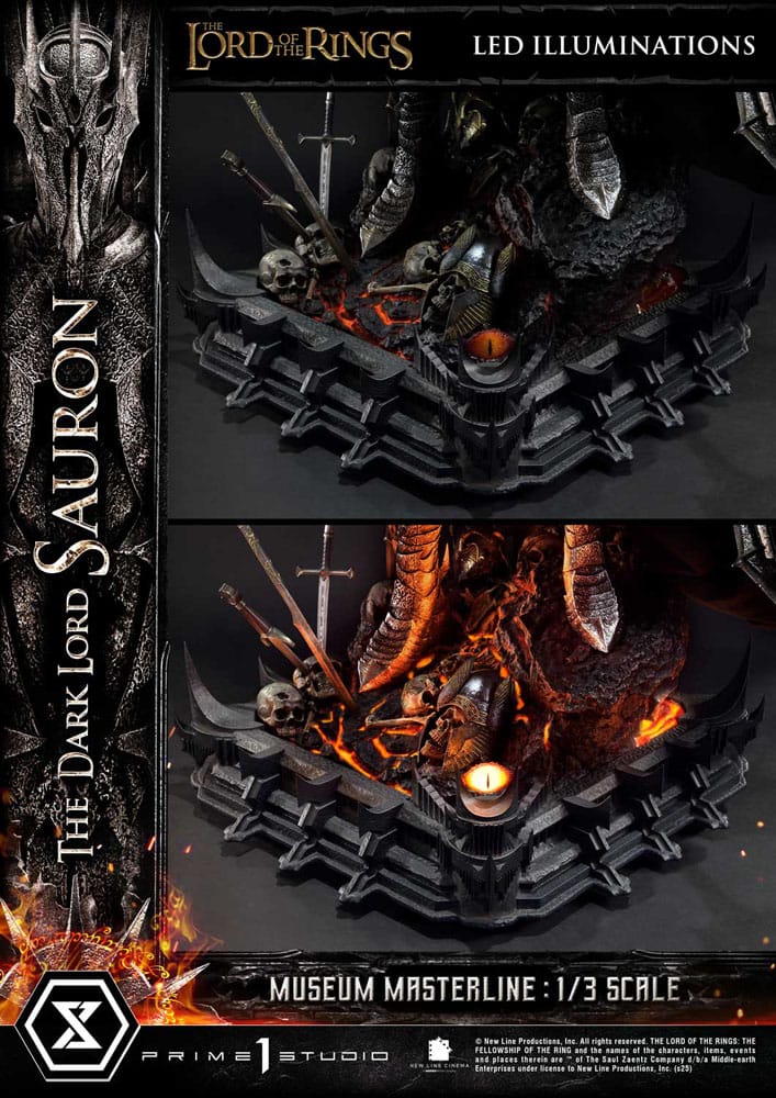 El Señor de los Anillos Estatua Museum Masterline Series 1/3 The Dark Lord Sauron Bonus Version 117 cm