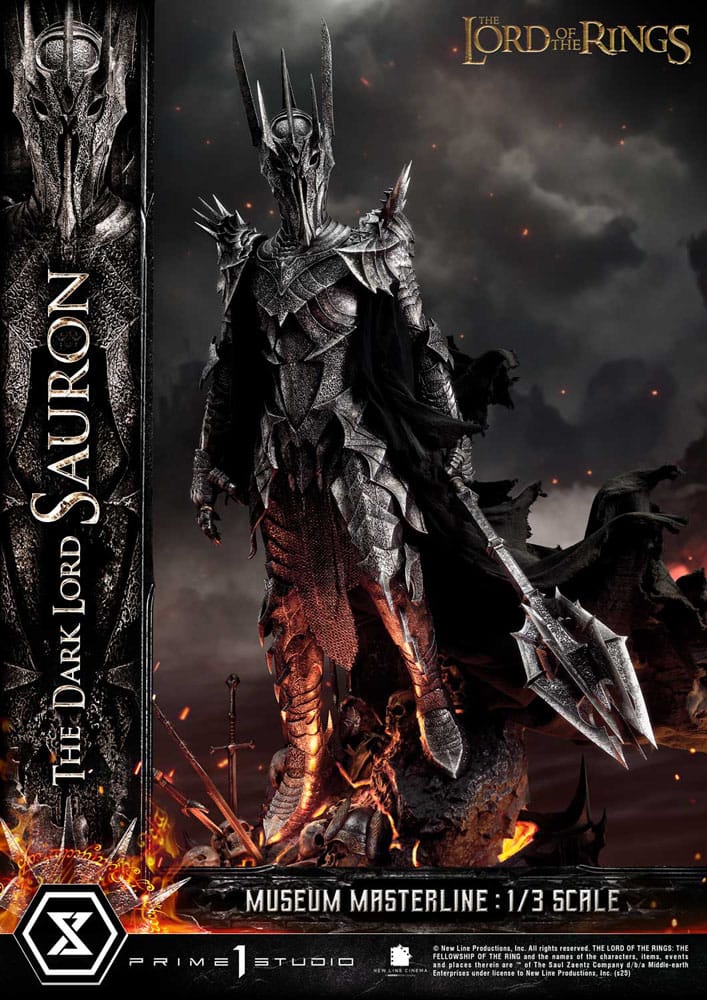 El Señor de los Anillos Estatua Museum Masterline Series 1/3 The Dark Lord Sauron Bonus Version 117 cm