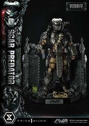 Alien vs. Predador Estátua Museum Masterline Series 1/3 Scar Predator Versão Deluxe Bónus 93 cm