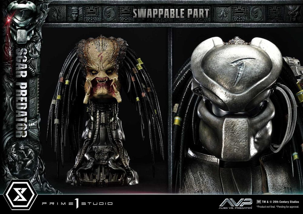 Alien vs. Predador Estátua Museum Masterline Series 1/3 Scar Predator Versão Deluxe Bónus 93 cm