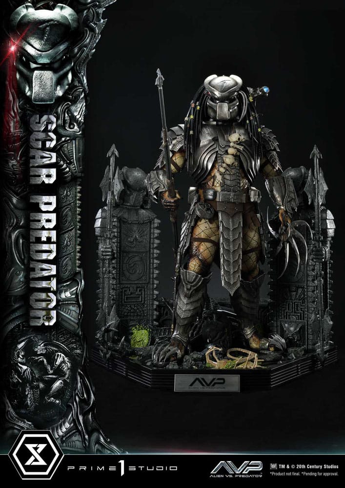 Alien vs. Predador Estátua Museum Masterline Series 1/3 Scar Predator Versão Deluxe Bónus 93 cm