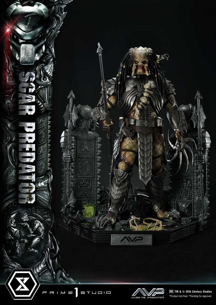 Alien vs. Predador Estátua Museum Masterline Series 1/3 Scar Predator Versão Deluxe Bónus 93 cm