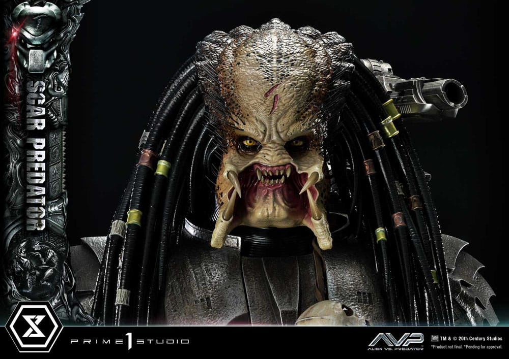 Alien vs. Predador Estátua Museum Masterline Series 1/3 Scar Predator Versão Deluxe Bónus 93 cm