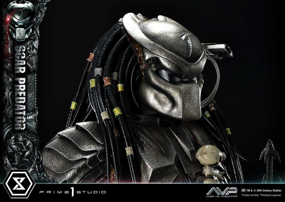 Alien vs. Predador Estátua Museum Masterline Series 1/3 Scar Predator Versão Deluxe Bónus 93 cm