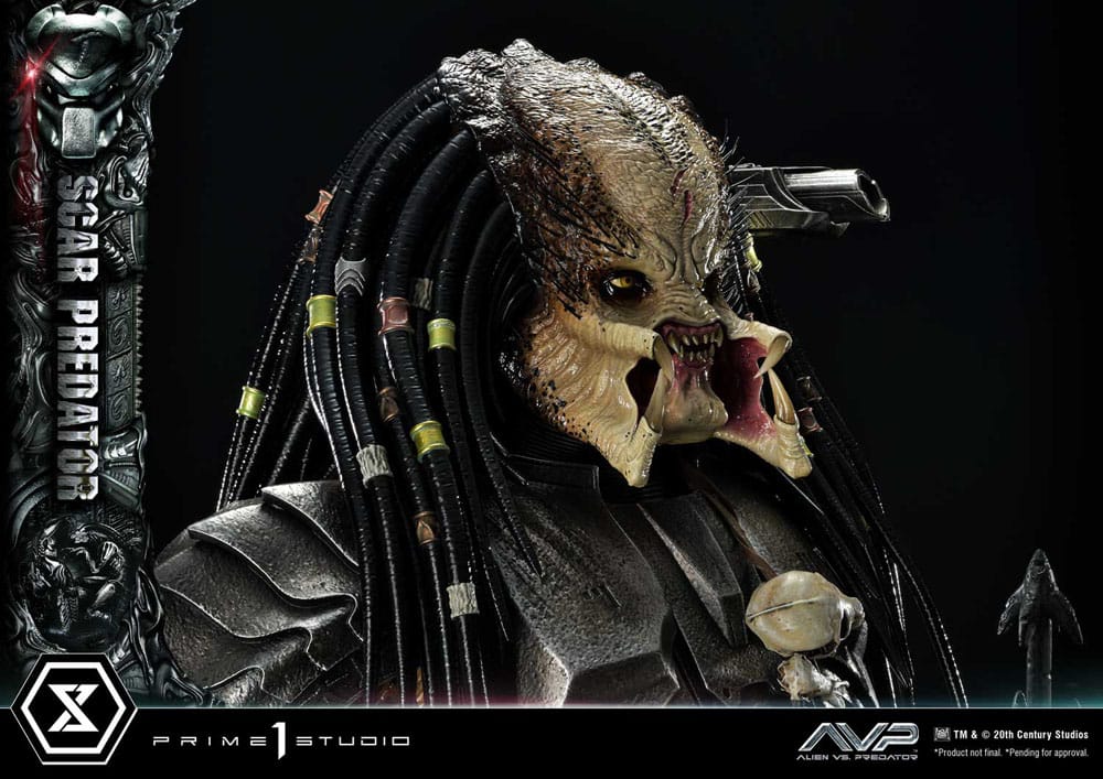Alien vs. Predador Estátua Museum Masterline Series 1/3 Scar Predator Versão Deluxe Bónus 93 cm