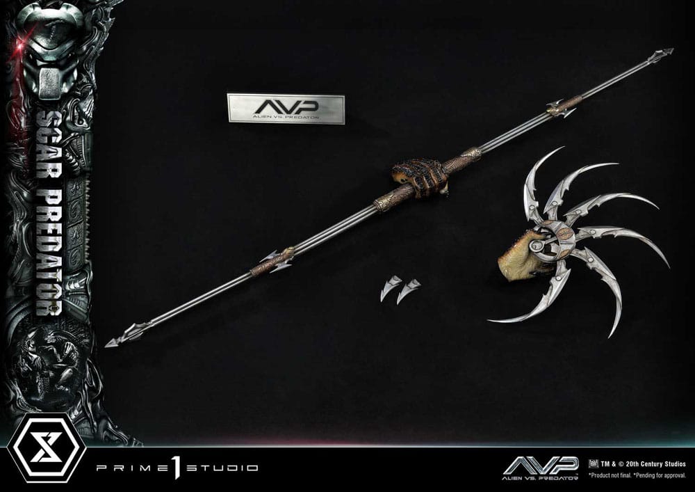 Alien vs. Predador Estátua Museum Masterline Series 1/3 Scar Predator Versão Deluxe Bónus 93 cm