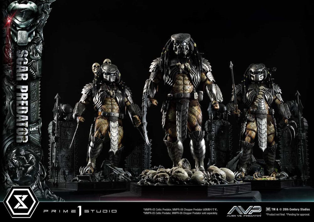 Alien vs. Predador Estátua Museum Masterline Series 1/3 Scar Predator Versão Deluxe Bónus 93 cm