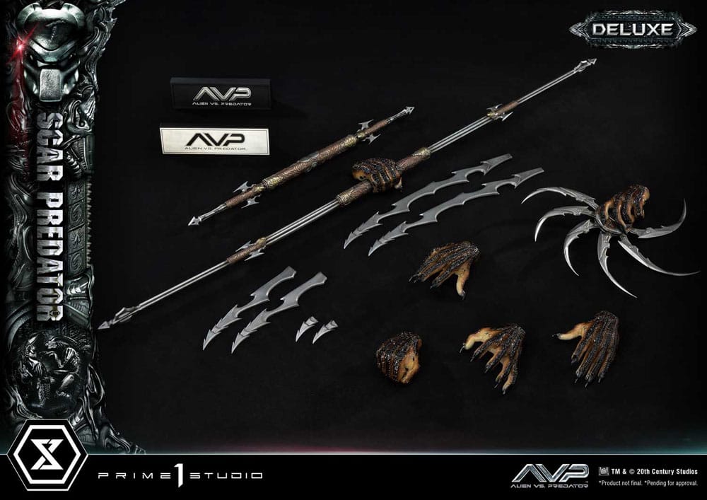 Alien vs. Predador Estátua Museum Masterline Series 1/3 Scar Predator Versão Deluxe Bónus 93 cm