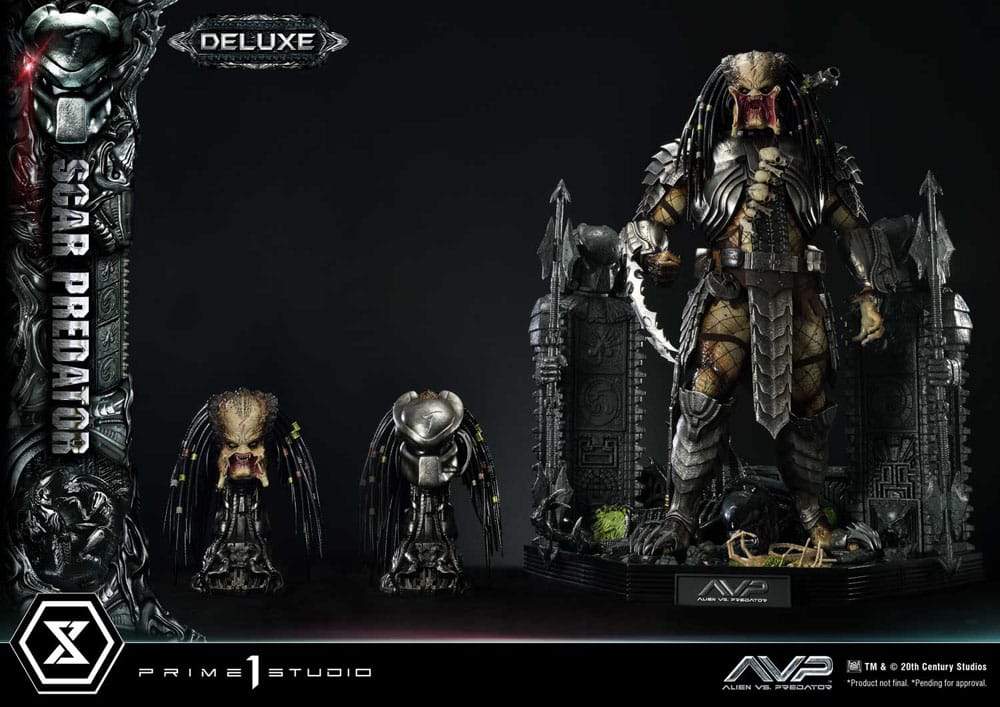 Alien vs. Predador Estátua Museum Masterline Series 1/3 Scar Predator Versão Deluxe Bónus 93 cm