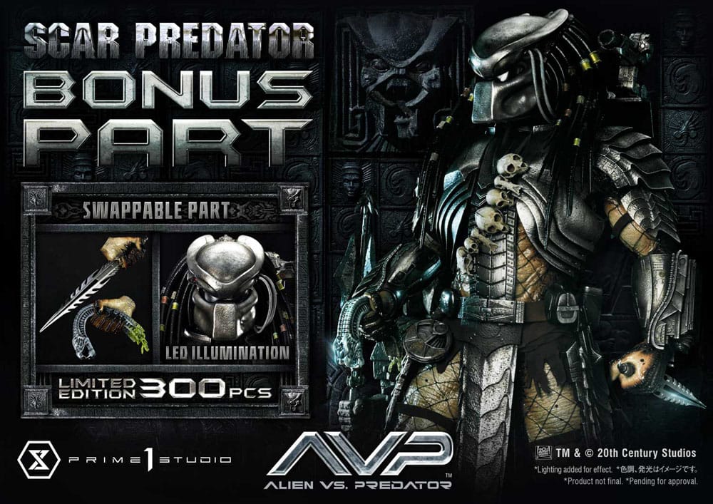 Alien vs. Predador Estátua Museum Masterline Series 1/3 Scar Predator Versão Deluxe Bónus 93 cm