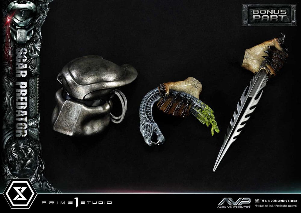 Alien vs. Predador Estátua Museum Masterline Series 1/3 Scar Predator Versão Deluxe Bónus 93 cm