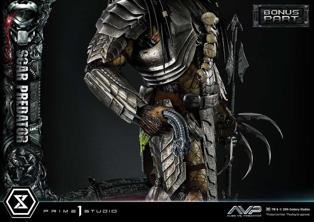 Alien vs. Predador Estátua Museum Masterline Series 1/3 Scar Predator Versão Deluxe Bónus 93 cm