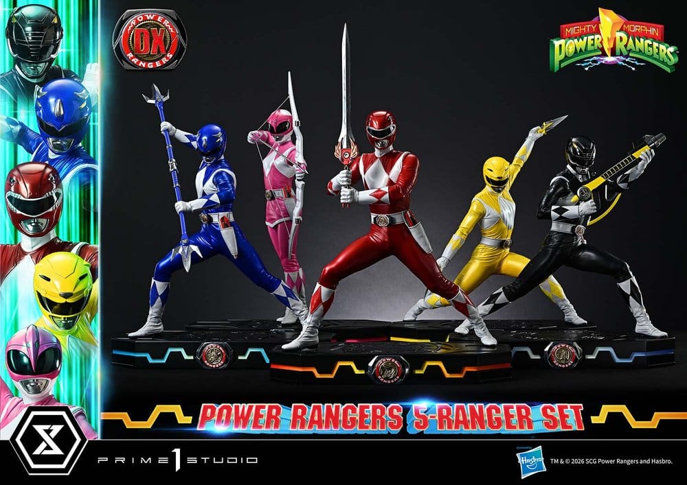 Mighty Morphin Power Rangers Premium Masterline Set de 5 Estatuas 1/4 Deluxe Version 62 cm Frikytopia