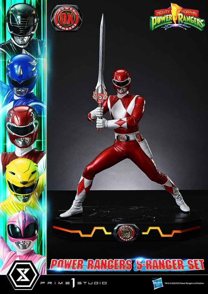 Mighty Morphin Power Rangers Premium Masterline Set de 5 Estatuas 1/4 Deluxe Version 62 cm