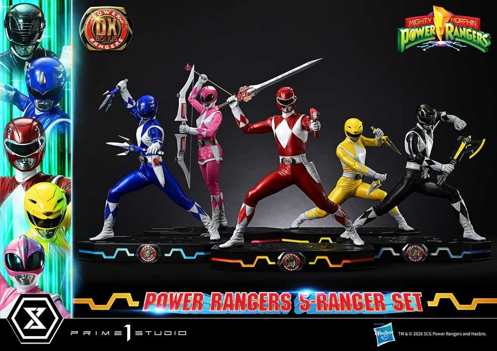Mighty Morphin Power Rangers Premium Masterline Set de 5 Estatuas 1/4 Deluxe Bonus Version 62 cm Frikytopia