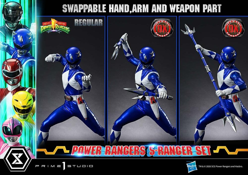 Mighty Morphin Power Rangers Premium Masterline Set de 5 Estatuas 1/4 Deluxe Bonus Version 62 cm