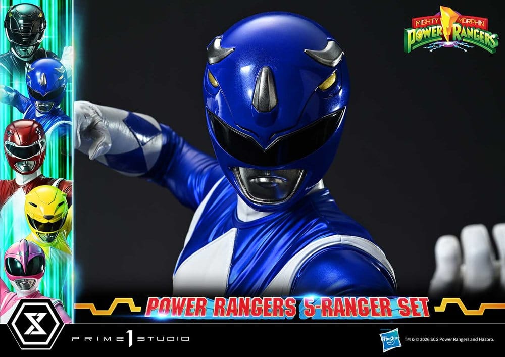 Mighty Morphin Power Rangers Premium Masterline Set de 5 Estatuas 1/4 Deluxe Bonus Version 62 cm