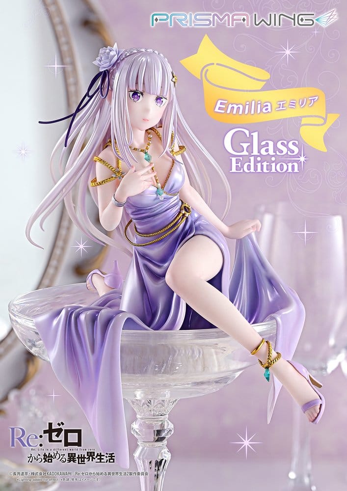 Re:Zero Prisma Wing Estatua 1/7 Emilia Glass Edition 29 cm