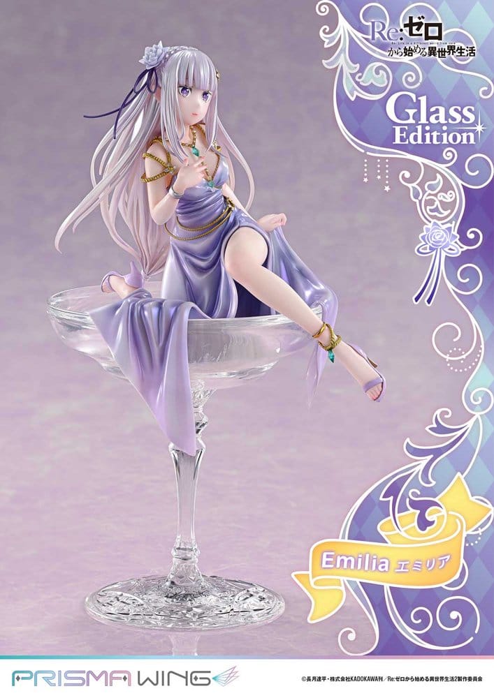 Re:Zero Prisma Wing Estatua 1/7 Emilia Glass Edition 29 cm