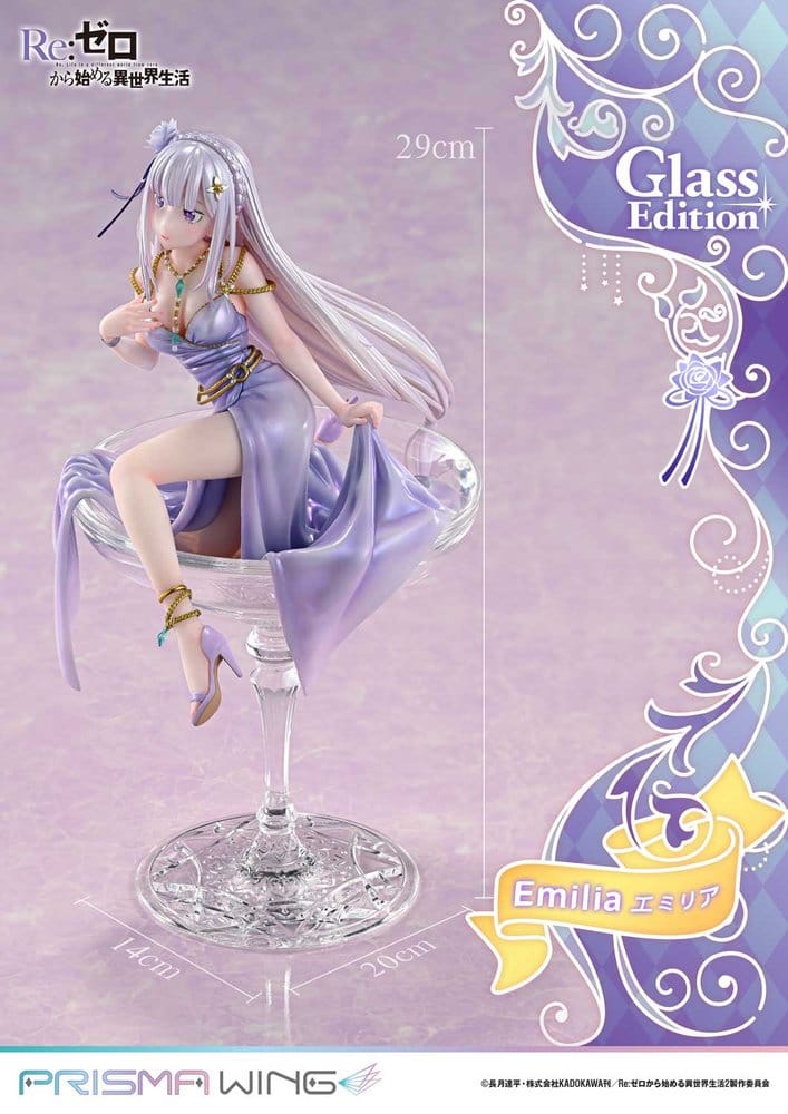 Re:Zero Prisma Wing Estatua 1/7 Emilia Glass Edition 29 cm