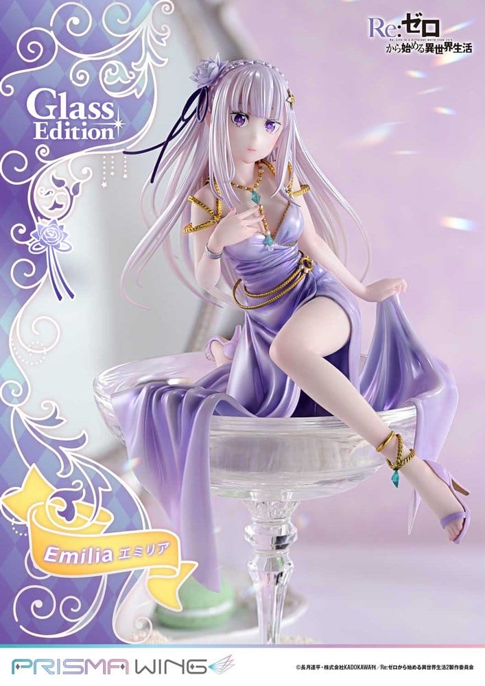 Re:Zero Prisma Wing Estatua 1/7 Emilia Glass Edition 29 cm