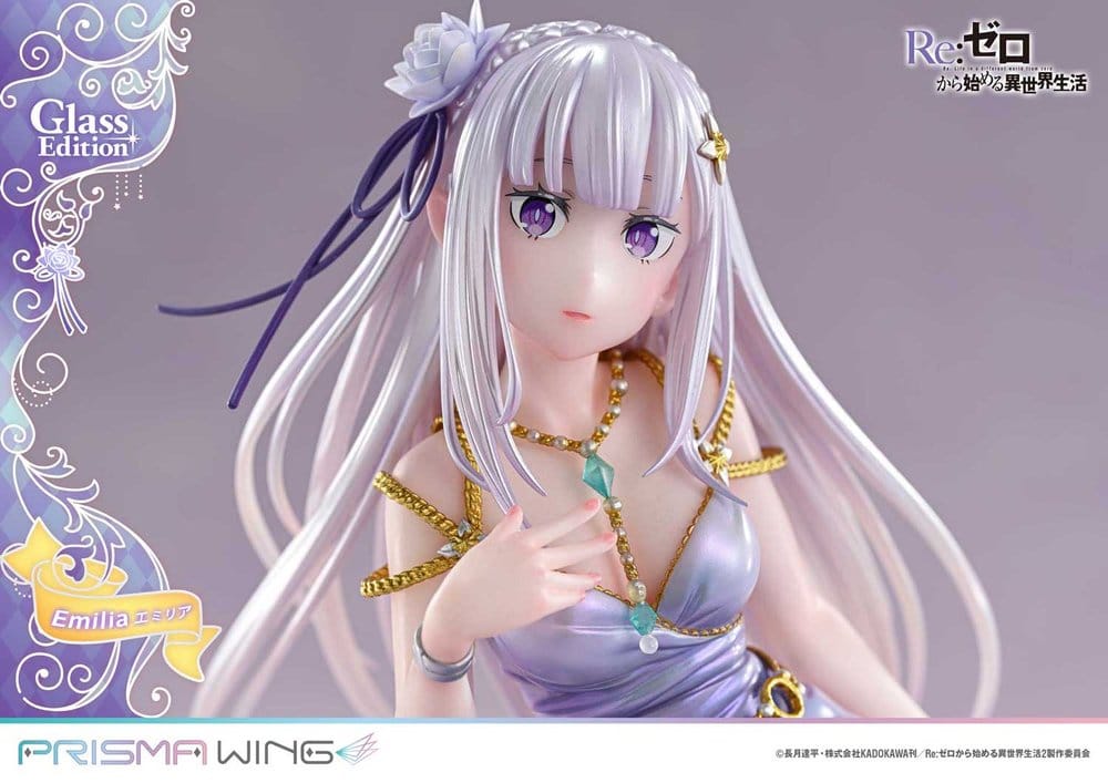 Re:Zero Prisma Wing Estatua 1/7 Emilia Glass Edition 29 cm