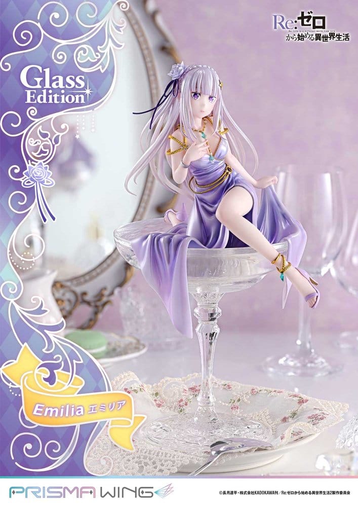 Re:Zero Prisma Wing Estatua 1/7 Emilia Glass Edition 29 cm