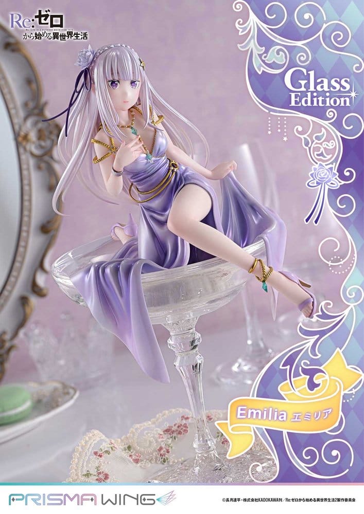 Re:Zero Prisma Wing Estatua 1/7 Emilia Glass Edition 29 cm