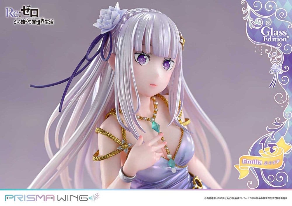 Re:Zero Prisma Wing Estatua 1/7 Emilia Glass Edition 29 cm