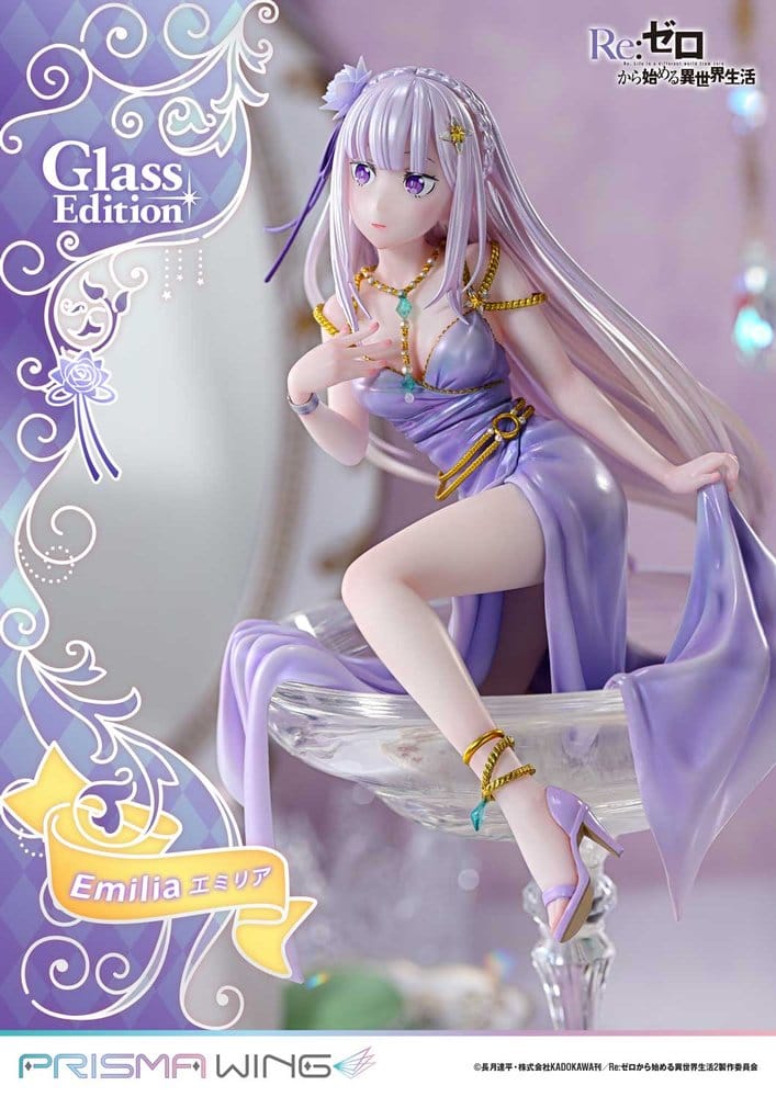 Re:Zero Prisma Wing Estatua 1/7 Emilia Glass Edition Bonus Version 29 cm