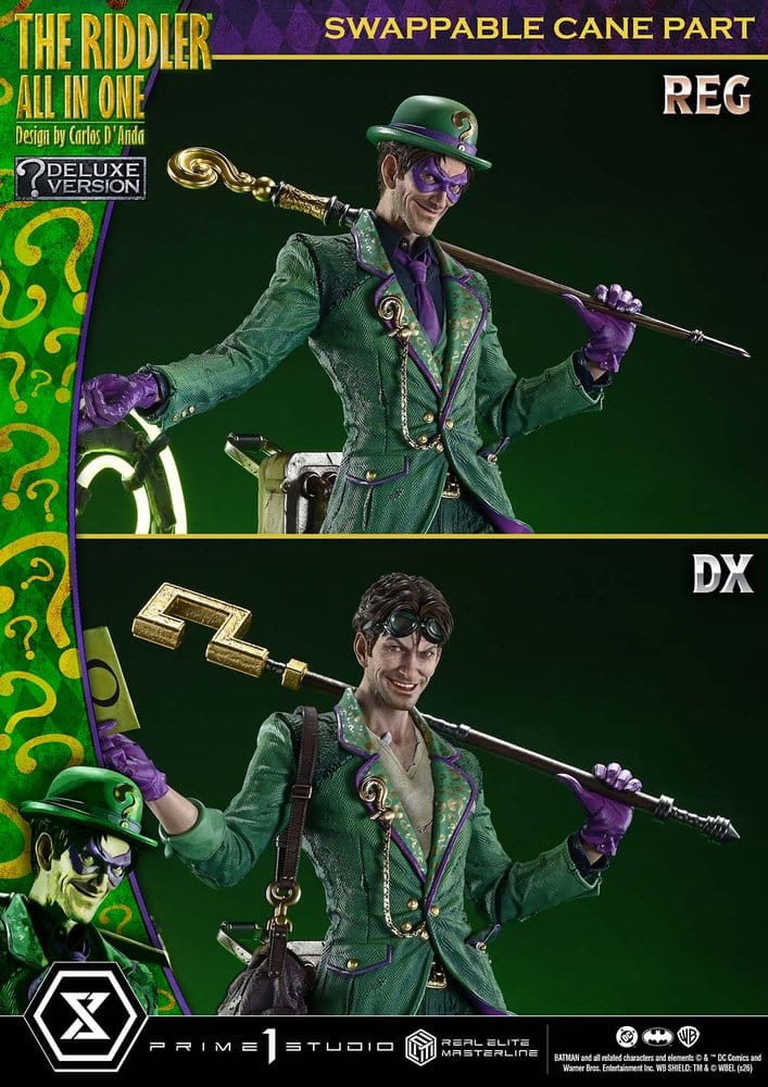 DC Comics Real Elite Masterline Series Estatua 1/3 The Riddler All In One (Design by Carlos D'Anda) Deluxe Version 74 cm