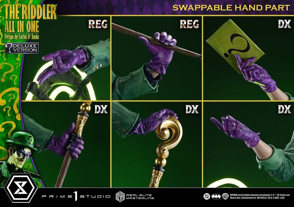 DC Comics Real Elite Masterline Series Estatua 1/3 The Riddler All In One (Design by Carlos D'Anda) DX Bonus Version 74 cm