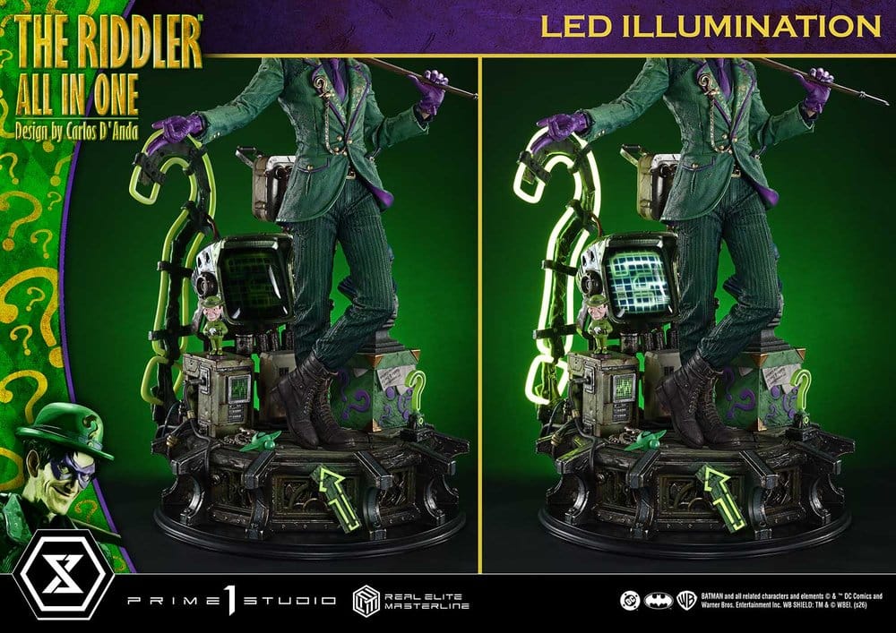 DC Comics Real Elite Masterline Series Estatua 1/3 The Riddler All In One (Design by Carlos D'Anda) DX Bonus Version 74 cm