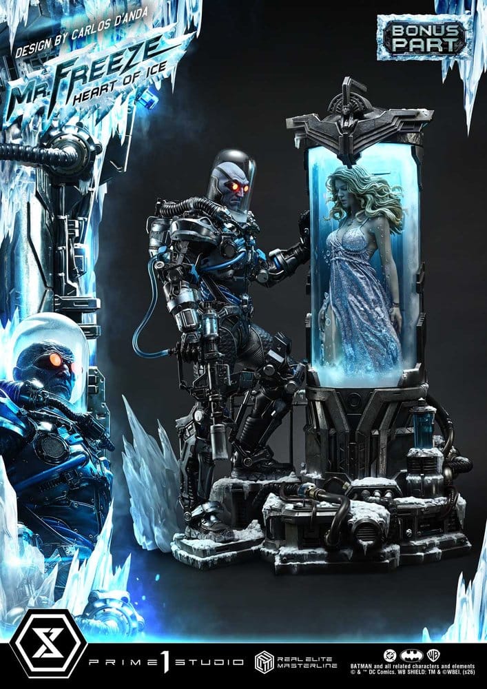 DC Comics Real Elite Masterline Series Estátua 1/3 Batman (Comics) Mr. Freeze Heart of Ice (Design by Carlos D'Anda) Deluxe Bonus Version 82 cm Frikytopia