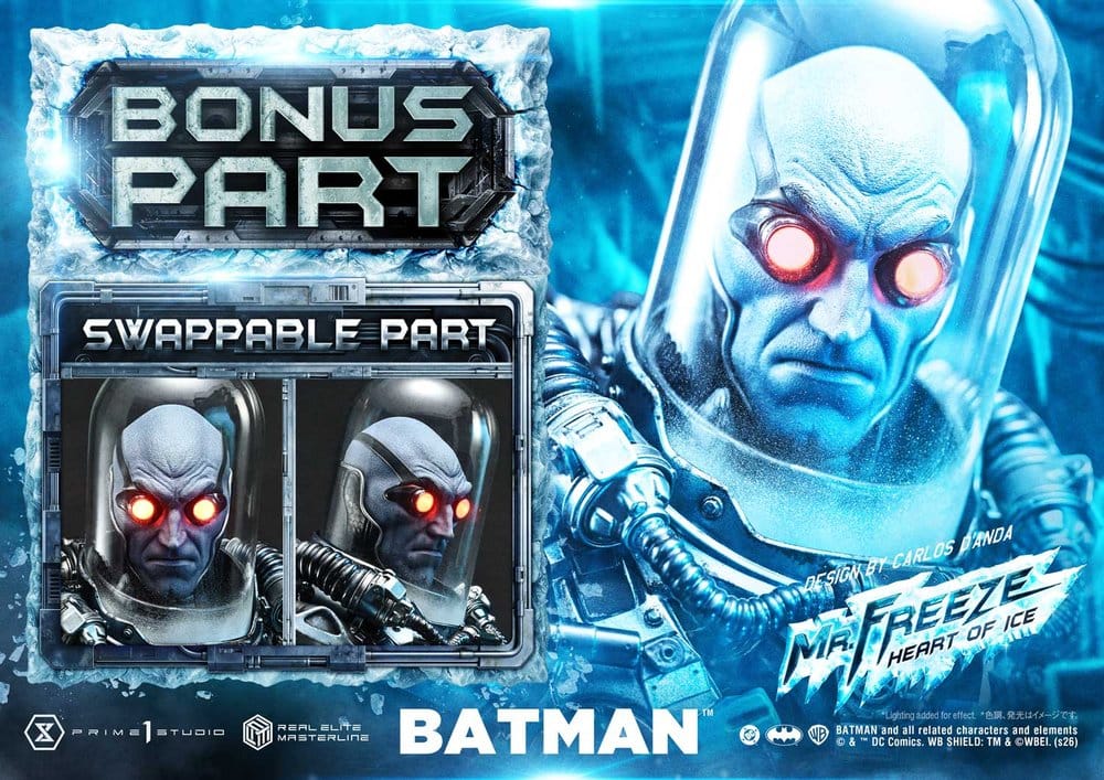 DC Comics Real Elite Masterline Series Estátua 1/3 Batman (Comics) Mr. Freeze Heart of Ice (Design by Carlos D'Anda) Deluxe Bonus Version 82 cm
