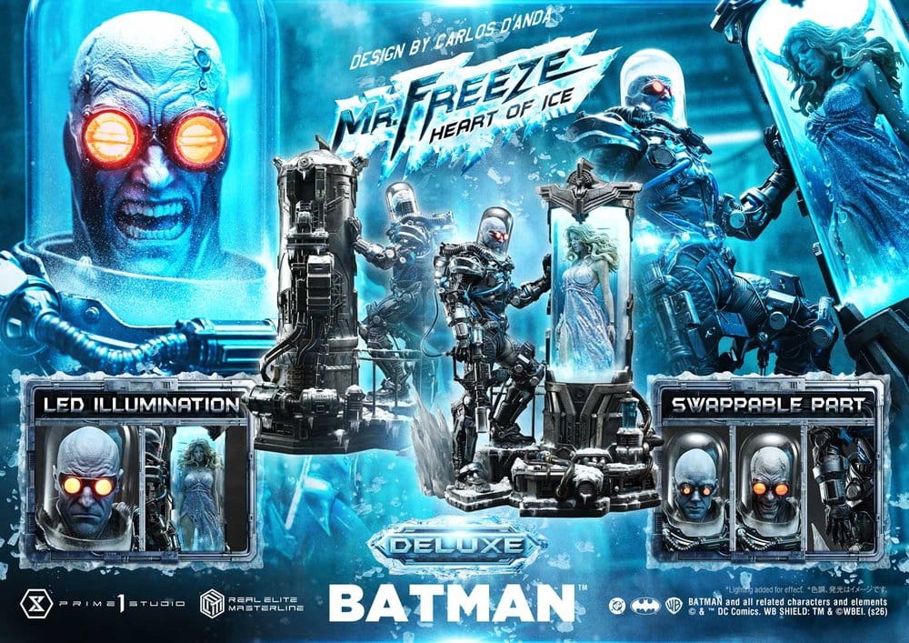 DC Comics Real Elite Masterline Series Estátua 1/3 Batman (Comics) Mr. Freeze Heart of Ice (Design by Carlos D'Anda) Deluxe Bonus Version 82 cm