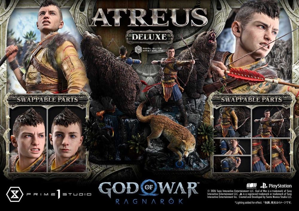 God of War: Ragnarok Real Elite Masterline Estatua 1/3 Atreus DX Bonus Version 96 cm