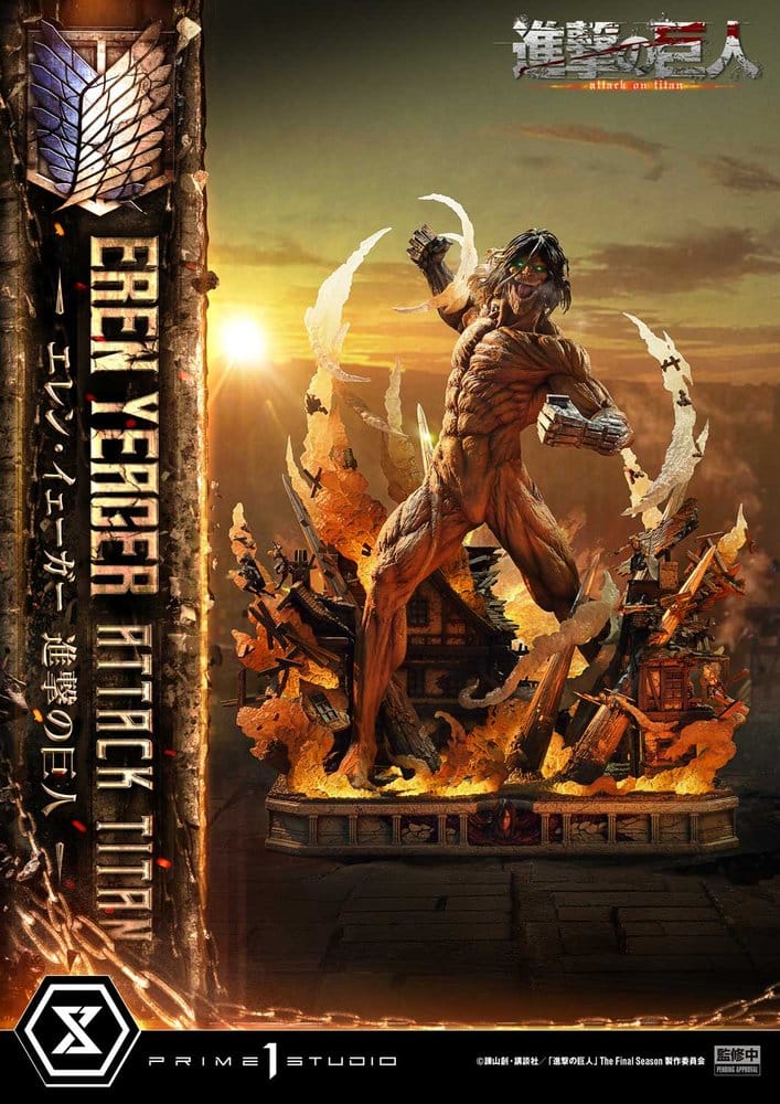 Ataque a los Titanes (TV animation) Ultimate Diorama Masterline Estatua Eren Yeager Attack Titan Bonus Version 81 cm