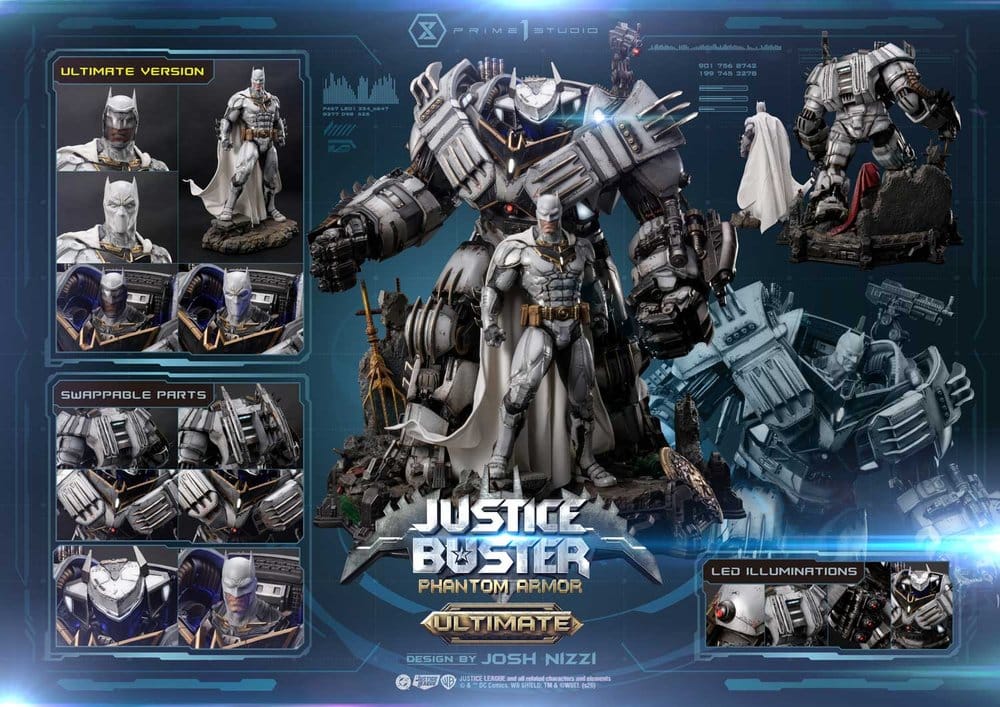 DC Comics Ultimate Museum Masterline Estatua Justice Buster: Phantom Armor (Design By Josh Nizzi) Ultimate Bonus Version 88 cm
