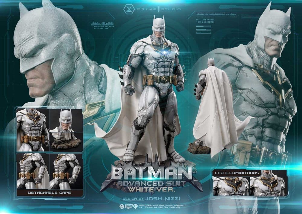 DC Comics Ultimate Museum Masterline Estátua Batman Advanced Suit White Version (Design By Josh Nizzi) 51 cm