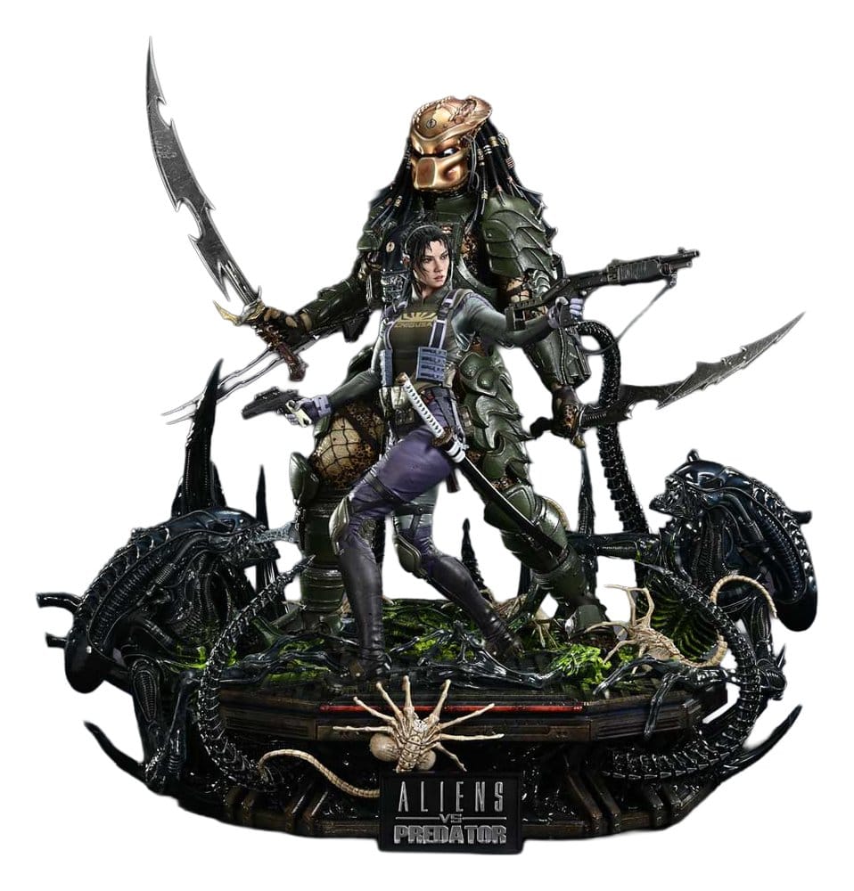Aliens vs. Predator (Comic) Ultimate Premium Masterline Statue 1/4 Machiko & Broken Tusk Predator Deluxe Version 84 cm Frikytopia