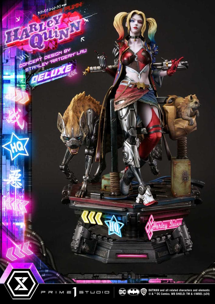 Batman Estatua Ultimate Premium Masterline Series Cyberpunk Harley Quinn Deluxe Bonus Version 60 cm