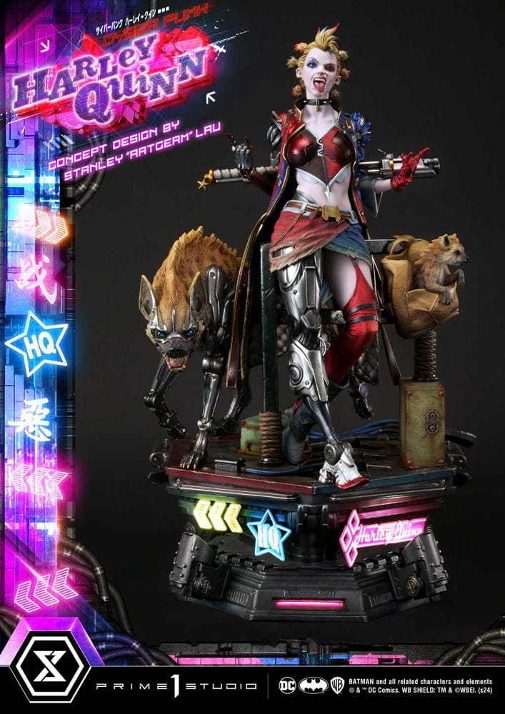 Batman Estatua Ultimate Premium Masterline Series Cyberpunk Harley Quinn Deluxe Bonus Version 60 cm