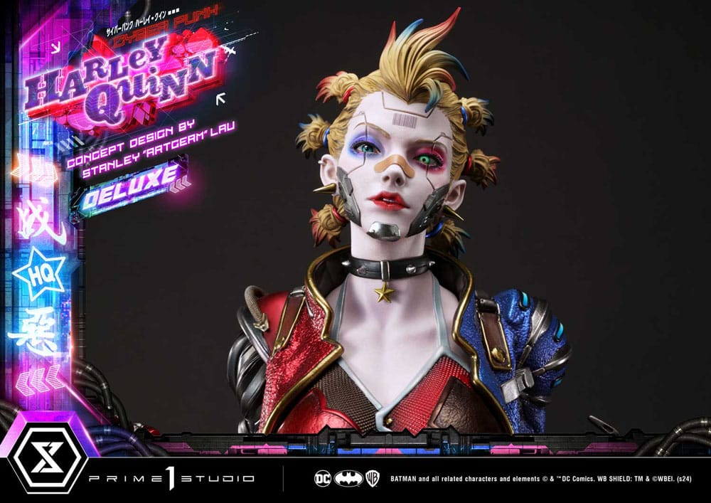 Batman Estatua Ultimate Premium Masterline Series Cyberpunk Harley Quinn Deluxe Bonus Version 60 cm