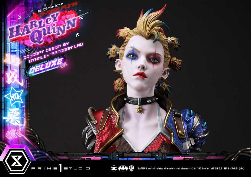 Batman Estatua Ultimate Premium Masterline Series Cyberpunk Harley Quinn Deluxe Bonus Version 60 cm