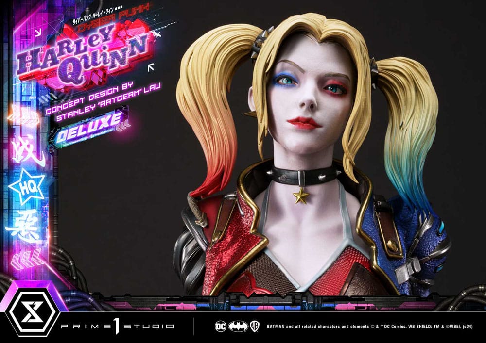 Batman Estatua Ultimate Premium Masterline Series Cyberpunk Harley Quinn Deluxe Bonus Version 60 cm