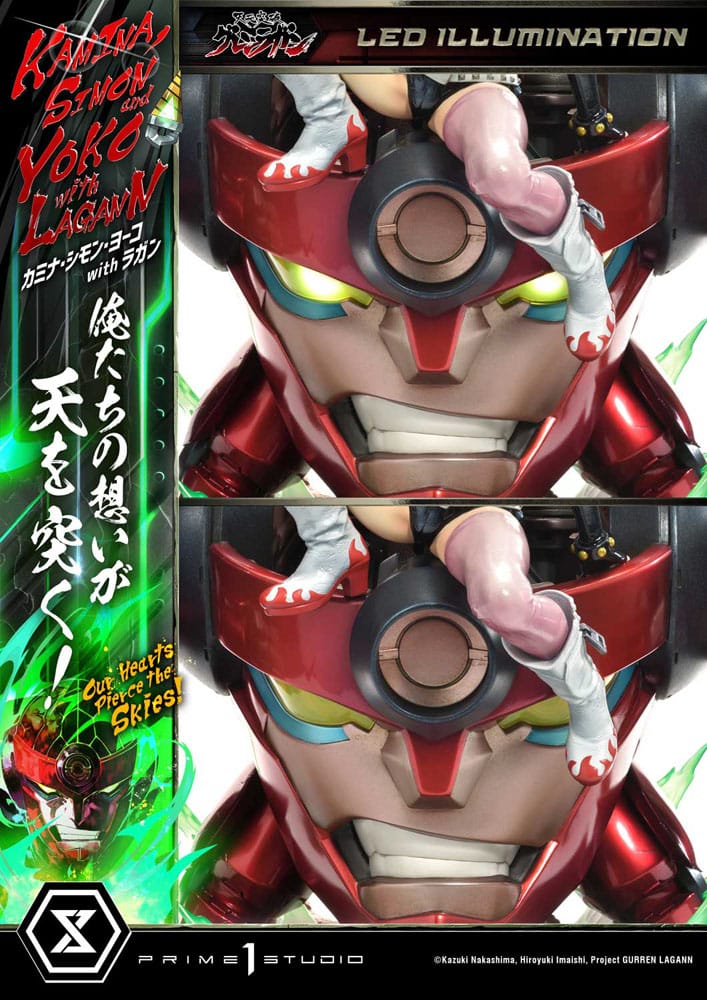Gurren Lagann Estátua Ultimate Premium Masterline Series 1/4 Kamina, Simon & Yoko com Lagann Deluxe Bonus Version 97 cm