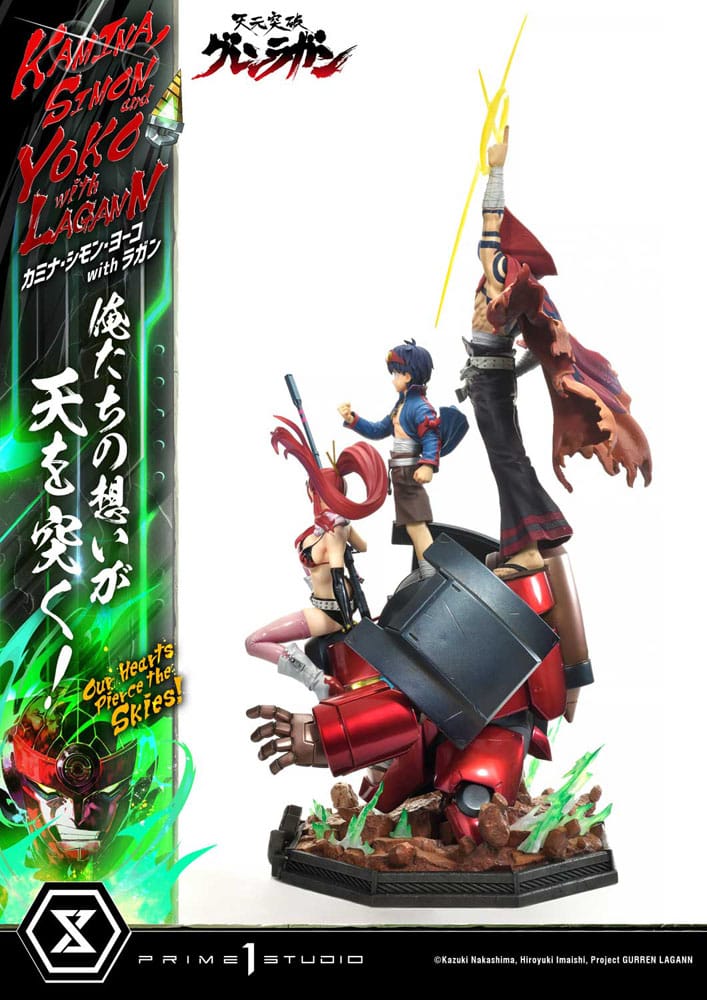 Gurren Lagann Estátua Ultimate Premium Masterline Series 1/4 Kamina, Simon & Yoko com Lagann Deluxe Bonus Version 97 cm